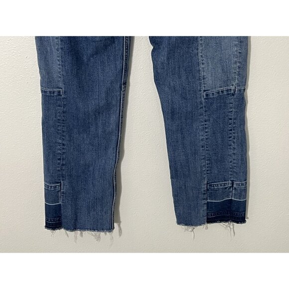 Abercrombie and Fitch Zoe Natural Rise Ankle Straight Patchwork Jeans Size 28/6 - Picture 9 of 14